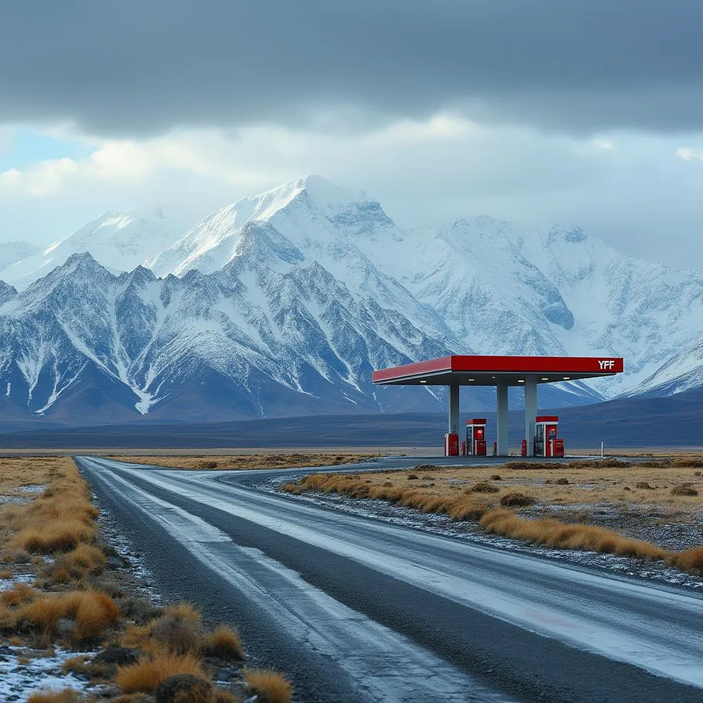 Estación YPF en la Patagonia